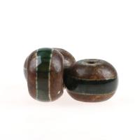 Natürliche Tibetan Achat Dzi Perlen, rund, keine, 14x9mm, 5PCs/Tasche, verkauft von Tasche