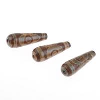 Natural Tibetan Agate Dzi Beads, brown, 10x29mm, 5PCs/Bag, Sold By Bag