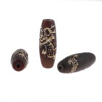 Natürliche Tibetan Achat Dzi Perlen, Zylinder, dunkelrot, 15x15x41mm, 1/PC, verkauft von PC
