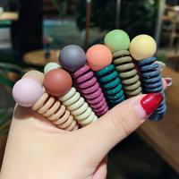 Phone Wire Hair Elastic, Plastic, for woman, Random Color, 15mm, 2PCs/Lot, Sold By Lot