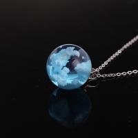Resin Necklace Unisex & oval chain blue 20mm Length Approx 19.7 Inch Sold By Lot