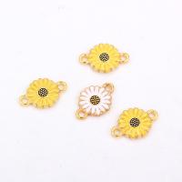 Flower Tibetan Style Connector, Daisy, gold color plated, DIY & enamel, more colors for choice, nickel, lead & cadmium free, 13x20mm, 50PCs/Bag, Sold By Bag