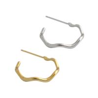 925 Sterling Silver Stud Earrings bright gold color plated fashion jewelry & for woman nickel lead & cadmium free 17mm Sold By Pair