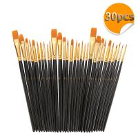 Wood Water Color Brush, with Nylon, more colors for choice, 275x75mm, 30PCs/Set, Sold By Set