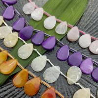 Perles de pierres précieuses mixtes, pierre gemme, larme, poli, envoyé au hasard & DIY & différents matériaux pour le choix & spirale, plus de couleurs à choisir, 13x18mm, 25PC/brin, Vendu par brin
