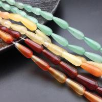 Gemstone Jewelry Beads, Teardrop, polished, random style & DIY & different materials for choice, more colors for choice, 6x16mm, Approx 25PCs/Strand, Sold By Strand