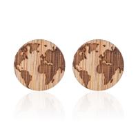 Boucles d'oreille en bois, styles différents pour le choix & pour femme, plus de couleurs à choisir, 12mm, Vendu par paire