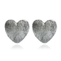 Zinc Alloy Stud Earring Heart plated for woman nickel lead & cadmium free Sold By Pair