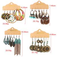 Zinc Alloy Drop Earrings with turquoise fashion jewelry & for woman nickel lead & cadmium free Sold By Set