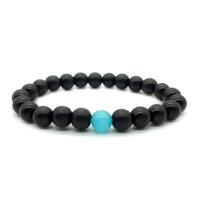 Gemstone Bracelets, Natural Stone, with Cats Eye, Round, elastic & Unisex & anti-fatigue, more colors for choice, nickel, lead & cadmium free, 8mm, Sold Per Approx 7.3 Inch Strand
