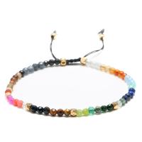 Gemstone Bracelets, plated, adjustable & for woman & faceted, more colors for choice, 3mm, Sold Per Approx 6.3 Inch Strand