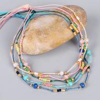 chalumeau bracelet de cheville, avec corde de cire, plus de couleurs à choisir, Vendu par Environ 6 pouce brin