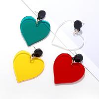 Acrylic Jewelry Earring, gold color plated, for woman, more colors for choice, 40x51mm, Sold By Pair