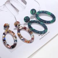 Boucle d'oreille bijoux acrylique, Feuille d'acétate, pour femme, plus de couleurs à choisir, 30x65mm, Vendu par paire