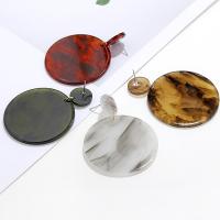 Resin Earring, for woman, more colors for choice, 45x60mm, Sold By Pair