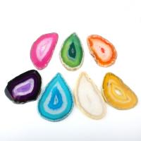 Natural Agate Druzy Pendant, irregular, more colors for choice, 80x40mm, 5PCs/Bag, Sold By Bag