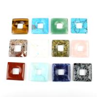 Gemstone Medálok Ékszer, Achát, Square, több színt a választás, 27x5mm, 5PC-k/Bag, Által értékesített Bag