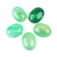 Natural Gemstone Cabochons, Australia Jade, Ellipse, green, 25x18mm, 5PCs/Bag, Sold By Bag