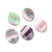Edelstein Cabochons, lila Fluorit, Ellipse, violett, 20x15mm, 5PCs/Tasche, verkauft von Tasche