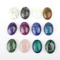Natural Gemstone Cabochons, Gemstone Chips, Ellipse, more colors for choice, 25x18mm, 5PCs/Bag, Sold By Bag