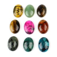 Natural Gemstone Cabochons, Agate, Ellipse, more colors for choice, 25x18mm, 5PCs/Bag, Sold By Bag