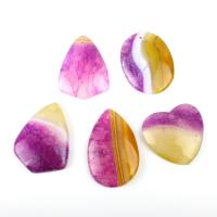 Gemstone Pendants Jewelry, Agate, purple, 30~55mm, 5PCs/Bag, Sold By Bag