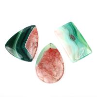 Gemstone Pendants Jewelry Agate green 30~55mm Sold By Bag