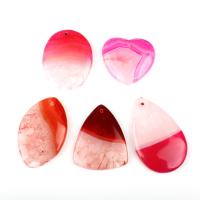 Gemstone díszítőszegecs, Achát, piros, 30~55mm, 5PC-k/Bag, Által értékesített Bag