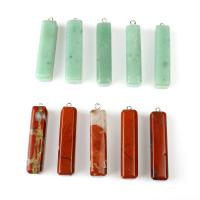 Gemstone Pendants Jewelry, Agate, Rectangle, more colors for choice, 54*12mm, 5PCs/Bag, Sold By Bag