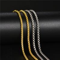 Rozsdamentes acél Nekclace Chain, Titanium Steel, galvanizált, különböző hosszúságú választás & ball lánc, több színt a választás, 2.5mm, Által értékesített Strand