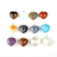 Gemstone Pendants Jewelry, Jade, Heart, more colors for choice, 15*11mm, 5PCs/Bag, Sold By Bag