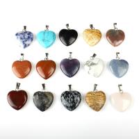 Bijoux Pendentifs en pierres gemmes, Agate, coeur, plus de couleurs à choisir, 15*15*5mm, 5PC/sac, Vendu par sac