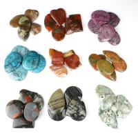 Gemstone Medálok Ékszer, Achát, több színt a választás, 30~55mm, 5PC-k/Bag, Által értékesített Bag
