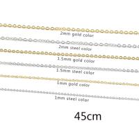 Stainless Steel Chain Necklace, 304 Stainless Steel, plated, fashion jewelry & Unisex & different size for choice, more colors for choice, 45cm, Length:Approx 17.7 Inch, 10Strands/Lot, Sold By Lot
