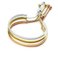 Stainless Steel Bangle, plated, adjustable & box chain & for woman, more colors for choice, 4x1.80mm, Inner Diameter:Approx 62mm, Sold By PC