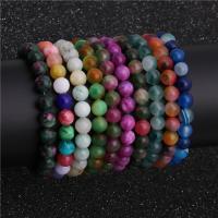 Gemstone Bracelets, elastic & Unisex, more colors for choice, 8mm, Sold Per Approx 6.3 Inch Strand