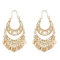 Tibetan Style Drop Earrings, gold color plated, for woman, nickel, lead & cadmium free, 35x60mm, Sold By Pair