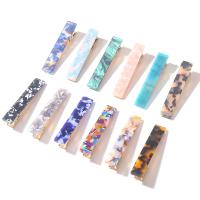 Alligator Hair Clip, Acetate, with Tibetan Style, Rectangle, for woman, more colors for choice, 65x10mm, 10PCs/Lot, Sold By Lot