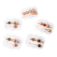 Hårspænde, Plastic Pearl, forskellige stilarter for valg & for kvinde & med rhinestone, flere farver til valg, 60x15mm, Hole:Ca. 1.5mm, 10pc'er/Lot, Solgt af Lot