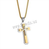 Men Necklace Titanium Steel Cross plated Unisex Sold By Lot