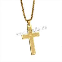 Titanium Steel Pendants, Cross, plated, Unisex & different styles for choice, more colors for choice, 30x50mm, 3PCs/Lot, Sold By Lot