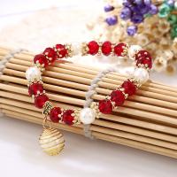 Crystal Bracelets with Copper Coated Plastic plated fashion jewelry & for woman 70mm Sold By Pair