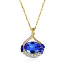 Zinc Alloy Jewelry Necklace with Crystal plated fashion jewelry & for woman nickel lead & cadmium free Sold By Strand