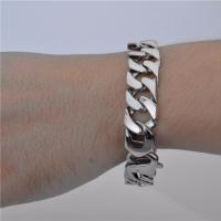 Titanium Steel Bracelet & Bangle fashion jewelry silver color 210mmx15mm Sold By PC