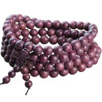 Wrist Mala, Sandalwood, Round, different size for choice, purple, Approx 108PCs/Strand, Sold By Strand