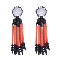 Fashion Fringe Earrings, Crystal, irregular, for woman, more colors for choice, 83mm, Sold By Pair