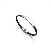 Edelstahl Schmuck Armband, mit PU Leder, plattiert, Modeschmuck & für Frau, keine, 210x5mm, Länge ca. 8.26 ZollInch, verkauft von PC
