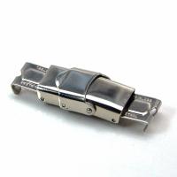Stainless Steel Leather Cord Clasp Titanium Steel polished original color Sold By Bag