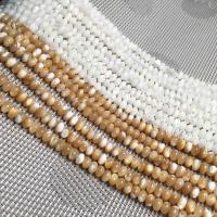 Natürliche Süßwasser Muschel Perlen, flache Runde, DIY & verschiedene Größen vorhanden, keine, ca. 0.38m/Strang, verkauft von Strang