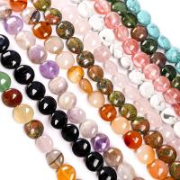 Mixed Gemstone Beads, Flat Round, DIY & different materials for choice, more colors for choice, 12x12x6mm, 33PCs/Strand, Sold By Strand